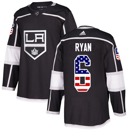 Adidas Los Angeles Kings #6 Joakim Ryan Black Home Authentic USA Flag Stitched Youth NHL Jersey